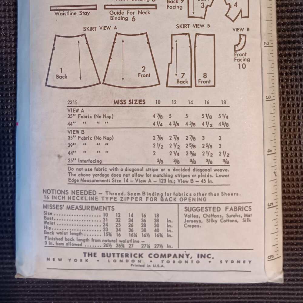 Vintage Butterick Cut 2315 1960s Sewing Pattern Dress Size 14 Bust 34 Two styles - Picture 4 of 6